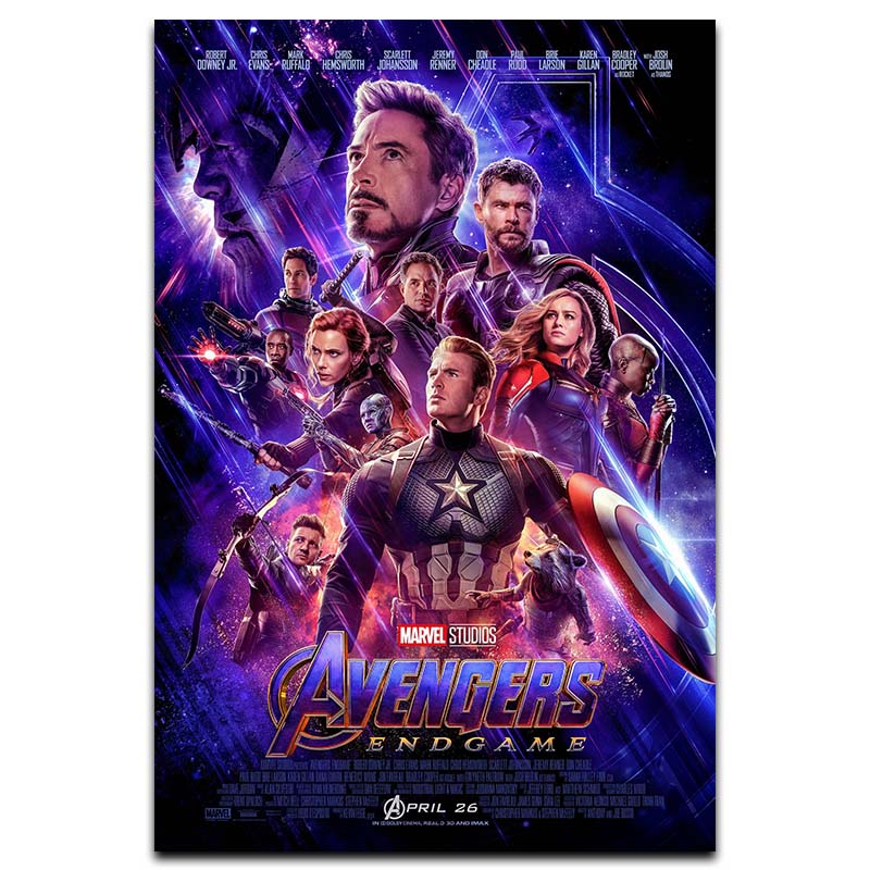 Avengers Endgame silk poster, 12x18 / 24x36 inch