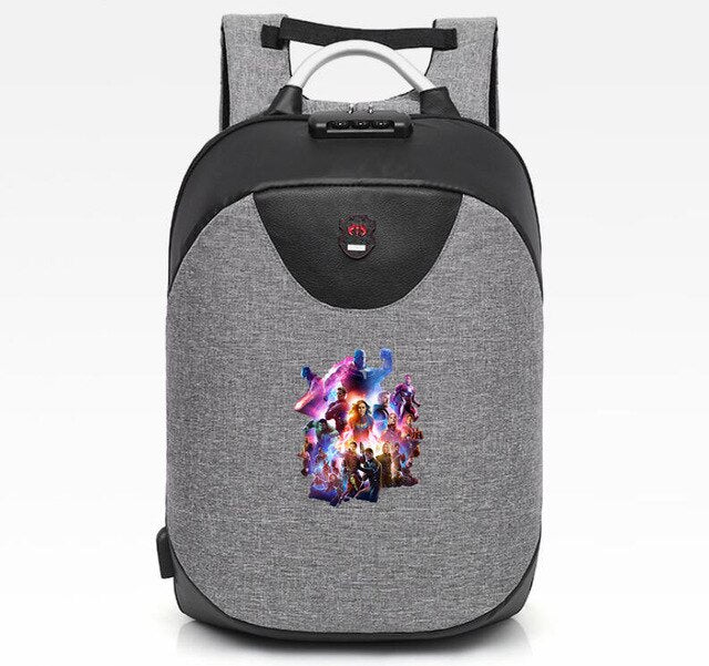 Avengers Endgame backpack (USB charging, waterproof, traveling lock)